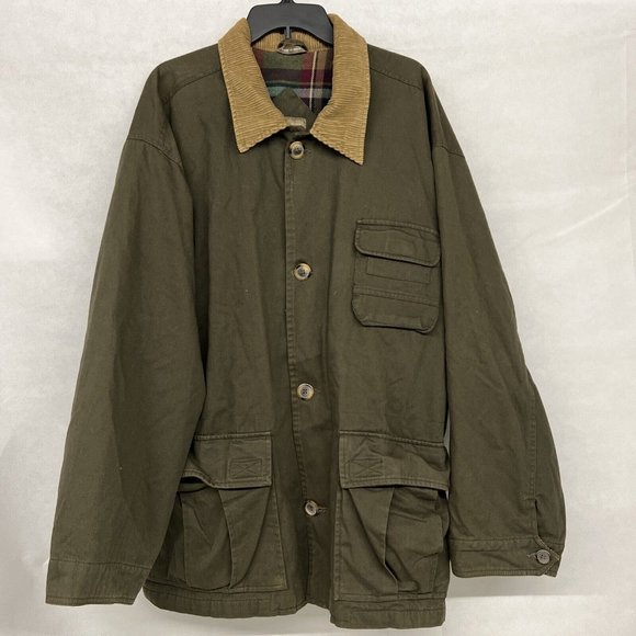 Green jacket top corduroy collar